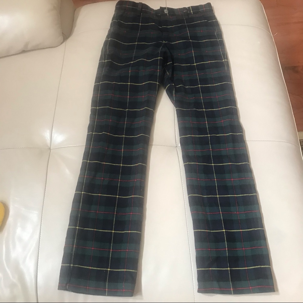 Janie & Jack Holiday Plaid Adjustable Waist Pants, Size 10